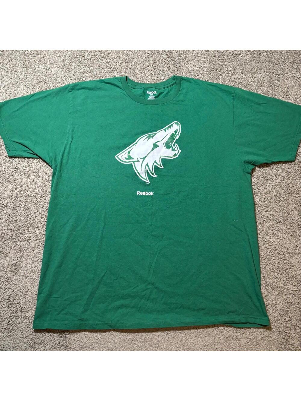 Reebok Arizona Coyotes Green Graphic Logo T-Shirt Mens 2XL NHL Hockey
